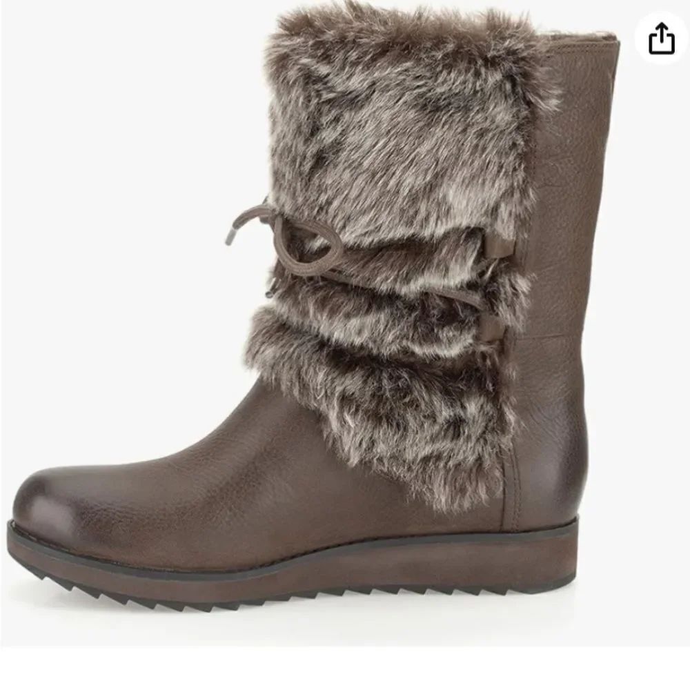 Clarks Ladies Snow Boots MINX JEANIE brown Leather UK 8/ US 10